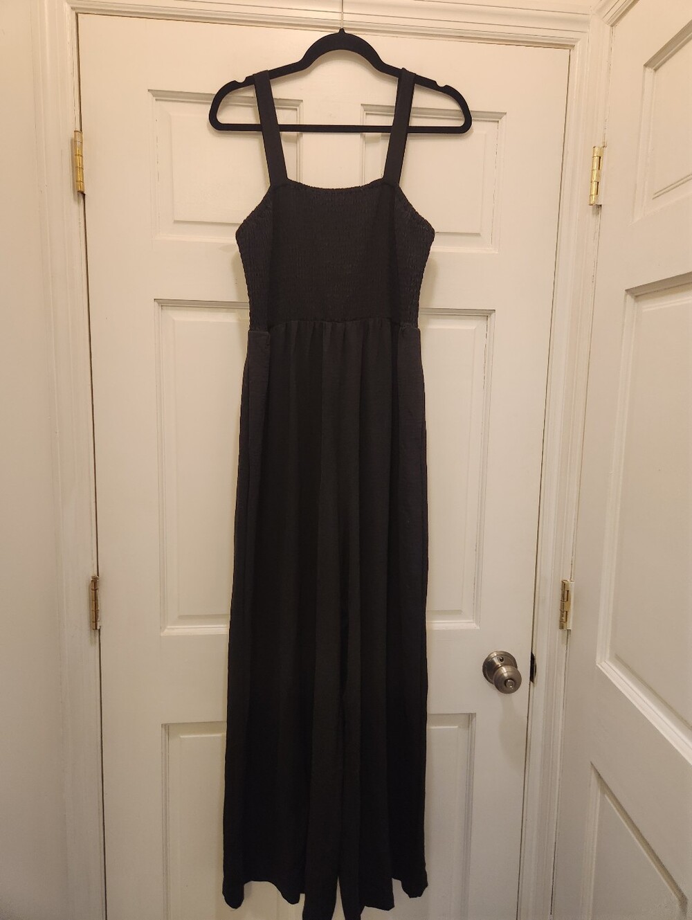 Black Rouched Bust Top Wide Leg Jumpsuit Goth Rocker Foxblood L
